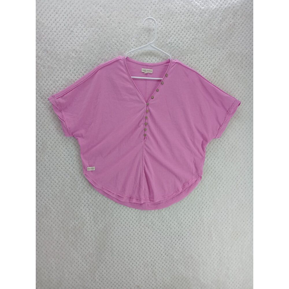 Simply Southern Women's Small Pink Round Hem Top